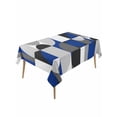 thumbnail image 1 of Mid Century Table Cloth 54x108 Inch Rectangle, Navy Blue Grey Abstract Retro Geometric Modern Waterproof Tablecloth Washable Table Cover for Party Picnic Dinner Decor, 1 of 9