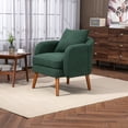 thumbnail image 1 of Mid-Century Teddy Accent Sofa Chair with Curved Backrest and Flared Legs, Barrel Armchair with Wood Frame and Thick Padded Seat, Single Reading Chair for Bedroom Living Room Balcony, Green, 1 of 9