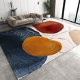 thumbnail image 1 of Mid Century Terracotta Abstract Geometry Area Rug, Burnt Orange Navy Block Gold Line Print Large Rugs, For Room Sofa Living Room Mat Bedroom Home Decor Floor Mats 4x5ft, 1 of 6