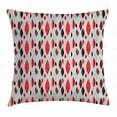 thumbnail image 1 of Mid Century Throw Pillow Cushion Cover, Abstract Oval Leaf Forms with Different Designs and Color Combinations, Decorative Square Accent Pillow Case, 20 X 20 Inches, Red Black Pale Grey, by Ambesonne, 1 of 2