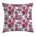 thumbnail image 1 of Mid Century Throw Pillow Cushion Cover, Rich Collection of Motifs from Fifties Groovy Unusual Forms Checkered Design, Decorative Square Accent Pillow Case, 16 X 16 Inches, Multicolor, by Ambesonne, 1 of 2