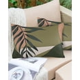 thumbnail image 1 of Mid Century Tropical Leaves Outdoor Pillow Covers Set of 2,Decorative Waterproof Throw Pillow Case,Modern Morandi Color Block Cotton Linen Soft Cozy Cushion Pillowcases, 1 of 7