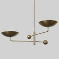 thumbnail image 1 of Mid Century Two Curved Shade Handmade Pendant Mid Century Modern Raw Brass Sputnik chandelier, 1 of 6