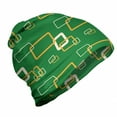 thumbnail image 1 of Mid Century Unisex Beanie, Rectangles Art Image, Hiking Outdoors, Green Marigold and Eggshell, by Ambesonne, 1 of 1