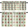 thumbnail image 1 of Mid Century Vintage Valances Set for Kitchen, Abstract Geometric Mid Century Fifties Modern Retro Home Decor Rod Pocket Window Drapes for Living Room Dining Room Office 52x18 Inch + 27x24 Inch X 2, 1 of 5