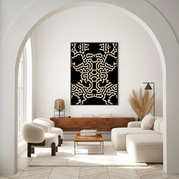 Mid Century Wall Art, Abstract Rorschach, Mid Century Modern Neutral Home Decor, Therapist Gifts, Above Bed Art Home Decor, 8x12 UNFRAMED