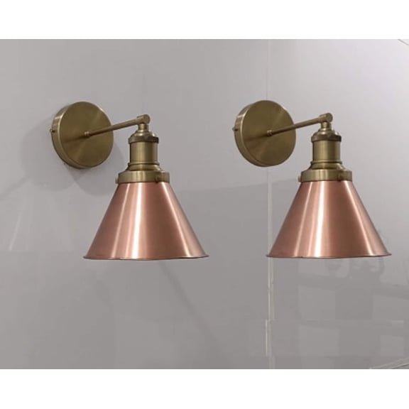 Mid Century Wall Light Fixture Metal Shade Sconce, Bathroom, Vanity, Bed Room Lights