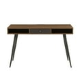 thumbnail image 1 of Mid-Century Walnut Desk 47" with USB & Outlet - Modern Home Office Writing Desk, MDF, Bedroom Study Computer Table, Walnut Finish, 1 of 13
