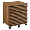 thumbnail image 1 of Mid-Century Walnut Filing Cabinet with Casters - Spacious and Stylish, 1 of 3