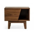 thumbnail image 1 of Mid Century Walnut Light Brown Nightstand with One Drawer & One Shelf, 1 of 1