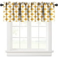 thumbnail image 1 of Mid Century Window Valance,Drop Shapes Abstract Triangular Retro Printed Pattern Curtain Valance for Kitchen Bedroom Decor with Rod Pocket W54xL18in, 1 of 5
