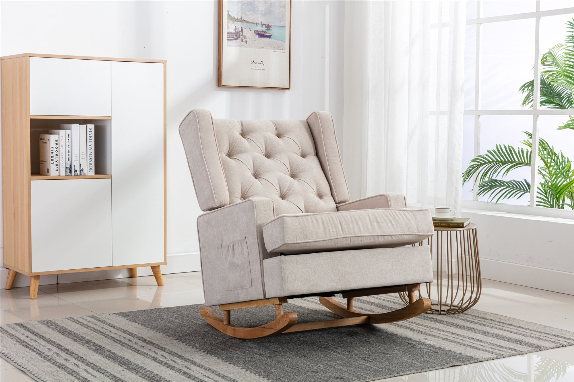 Tufted wingback outlet rocker