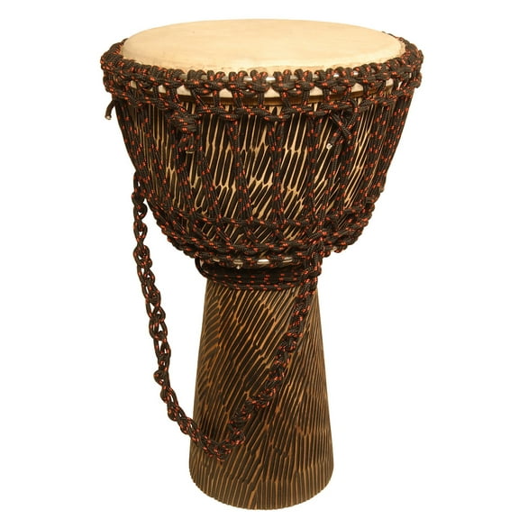 Mid-East Rope Tuned Sheesham Djembe w/ Goatskin Head 10"x20" - Hewn