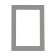 Mid Grey Acid Free 12x18 Picture Frame Mats with White Core Bevel Cut for 11x14 Pictures - Fits