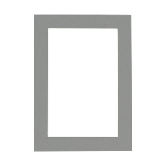 Mid Grey Acid Free 13x19 Picture Frame Mats with White Core Bevel Cut for 11x14 Pictures - Fits