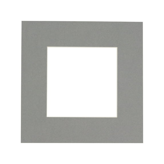 Mid Grey Acid Free 20x20 Picture Frame Mats with White Core Bevel Cut for 16x16 Pictures - Fits