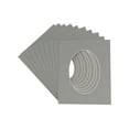 thumbnail image 1 of Mid Grey Acid Free 6x7.5 Oval Picture Frame Mat with White Core Bevel Cut for 3x5 Pictures - Fits, 1 of 3