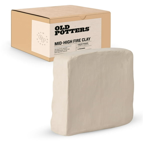 Mid High Fire White Stoneware Clay | Cone 6-10 | Versatile for Wheel Throwing, Hand Building, Sculpting | Suitable for All Skill Levels. 5 lbs