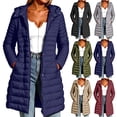 thumbnail image 1 of Mid Length Hooded Jackets for Women Plus Size Hooded Long Sleeve Solid Color Windproof Outdoor Jacket Casual Fall Spring Outfits Outerwear, 1 of 10
