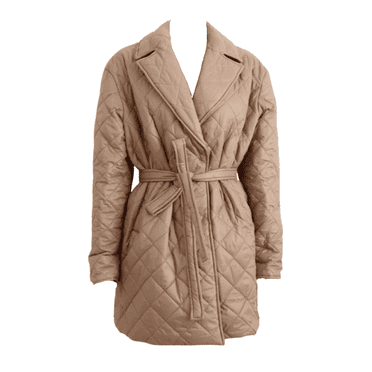 Mid Length Quilted & Belted Coat