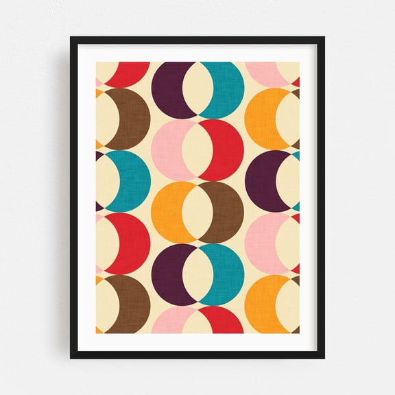 Mid Mod Arrows - Digital Art Geometric Pattern Mid-Century Modern Modern Art Abstract Retro Black Framed Wall Art Print 12 x 16 inches
