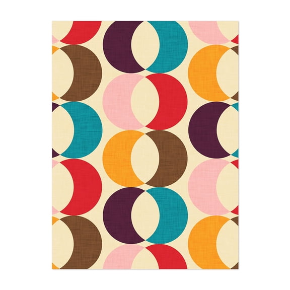 Mid Mod Arrows - Digital Art Geometric Pattern Mid-Century Modern Modern Art Abstract Retro Unframed Wall Art Print 24 x 32 inches