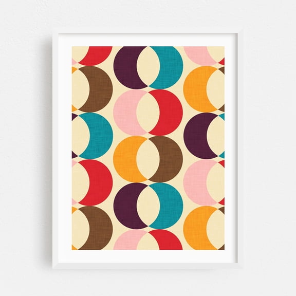 Mid Mod Arrows - Digital Art Geometric Pattern Mid-Century Modern Modern Art Abstract Retro White Framed Wall Art Print 16 x 20 inches