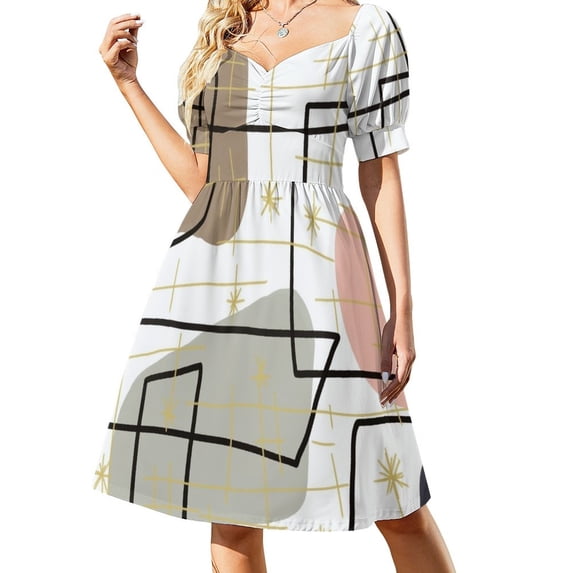 Mid Mod Mix up Sleeveless Dress Woman fashion wom's eving dresses023 wedding dresses for parties Female dress