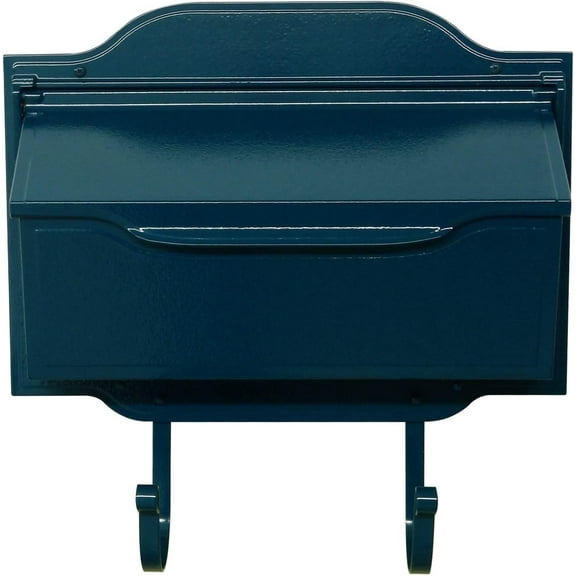 Mid-Modern Asbury Horizontal Blue Wall-Mounted Mailbox