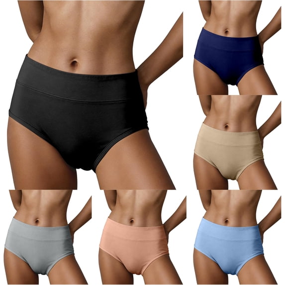 Mid Rise Bikini Underwear Breathable Soft Comfort Everyday Panties Multipack Ladies Panties Size 6