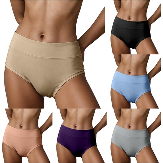 Mid Rise Bikini Underwear Breathable Soft Comfort Everyday Panties Multipack Ladies Panties Size 6