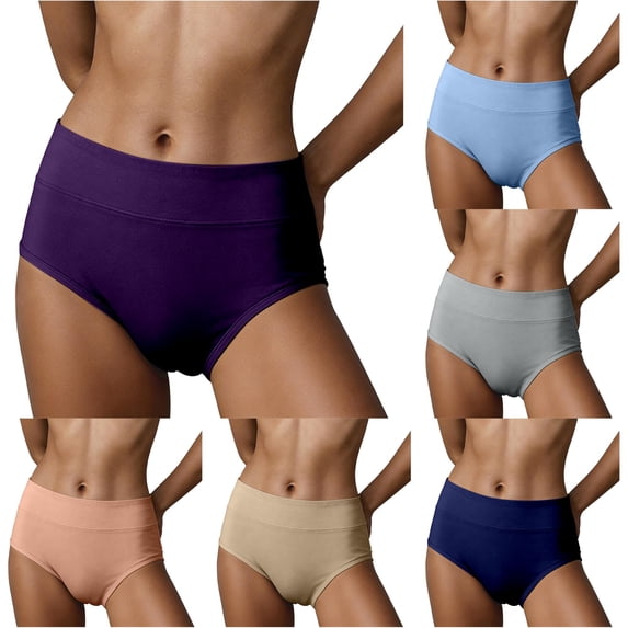 Mid Rise Bikini Underwear Breathable Soft Comfort Everyday Panties Multipack Ladies Panties Size 6