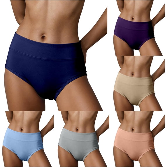 Mid Rise Breathable Soft Comfort Everyday Panties Multipack for Women Casual Season, S, Blue
