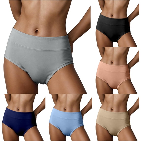 Mid Rise Breathable Soft Comfort Everyday Panties Multipack for Women Casual Season, XXXXXL, Grey
