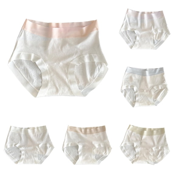 Mid Rise Panties With Extended Gusset And Contrast Waistband For Comfort Hygiene Women Casual Tee Everyday Underwear, M, Pink