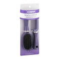 thumbnail image 1 of Mid-Sized Compact Detangling Cushion Hairbrush & Styling Comb Set  Colors Vary  2 Piece Set (Pack of 8), 1 of 1