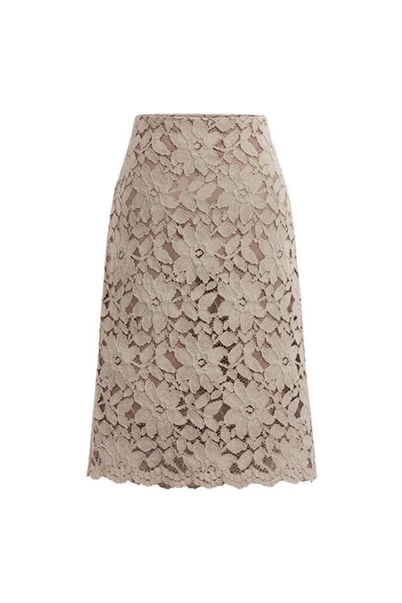 Mid Skirts For Women Trendy Plain Tight Fit Soft Stretch Lace High Waist Maxi Skirts For Women Petite