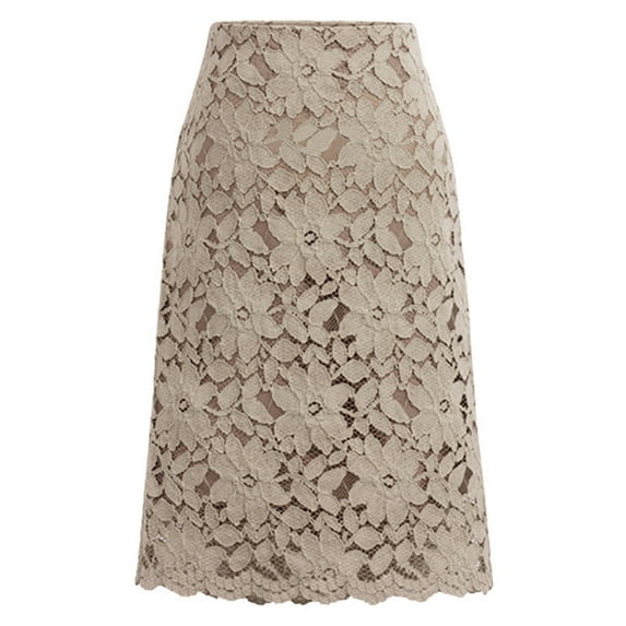 Mid Skirts For Women Trendy Plain Tight Fit Soft Stretch Lace High Waist Maxi Skirts For Women Petite