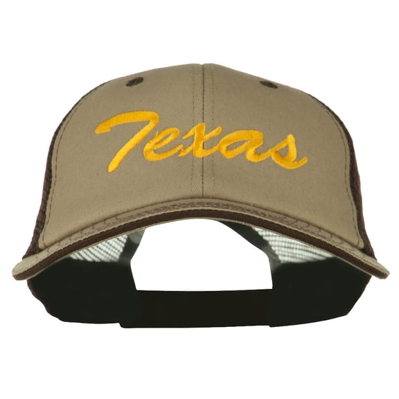 Mid State Texas Big Embroidered Mesh Cap - Khaki Brown XL-3XL