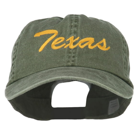 Mid State Texas Embroidered Big Size Washed Cap - Olive XL-3XL