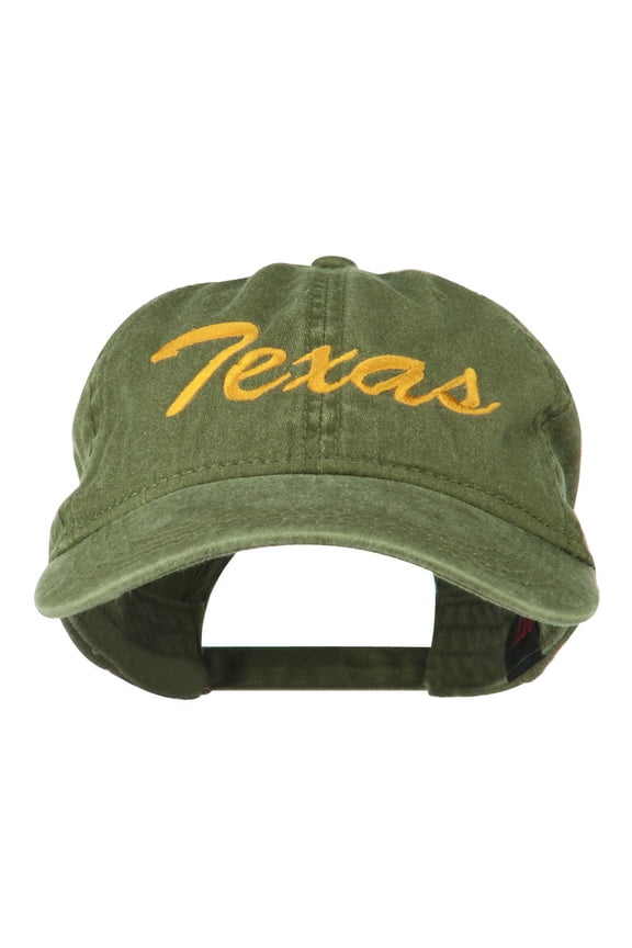 Mid State Texas Embroidered Washed Cap - Olive Green OSFM