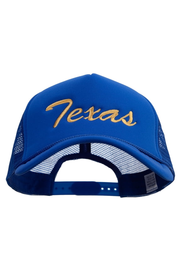 Mid States Texas Embroidered Big Size Big Foam Mesh Truck Cap - Royal XL-3XL