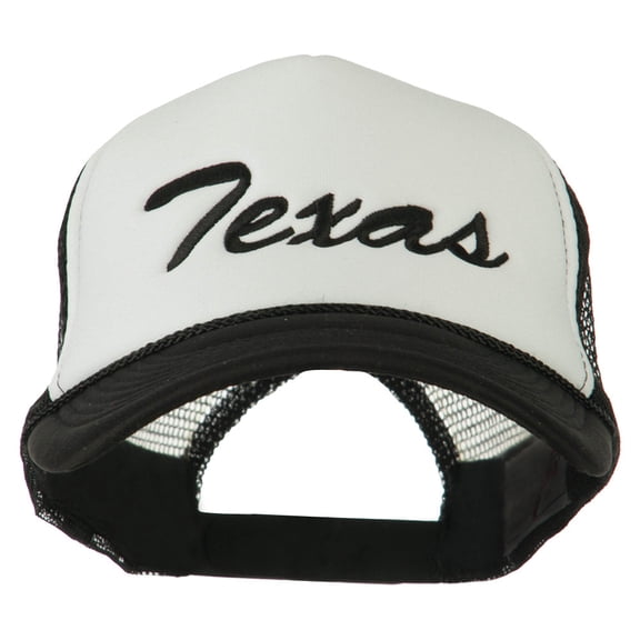 Mid States Texas Embroidered Foam Mesh Back Cap - Black White OSFM