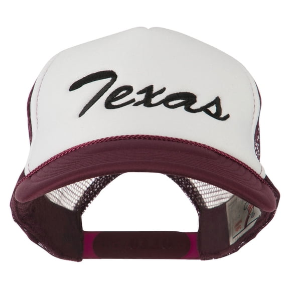Mid States Texas Embroidered Foam Mesh Back Cap - Maroon White OSFM