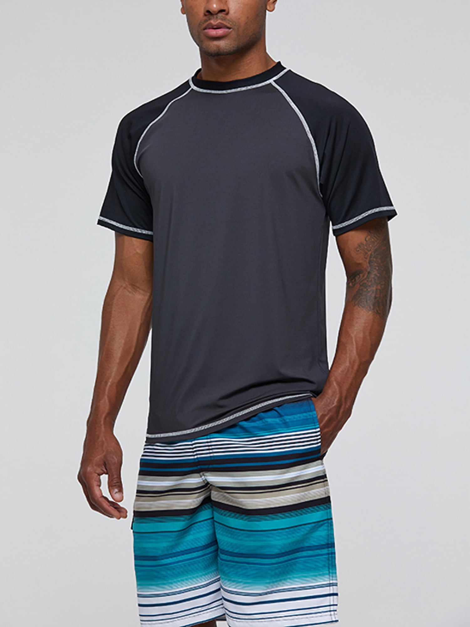 Set: Short-Sleeve Swim Top + Swim Shorts