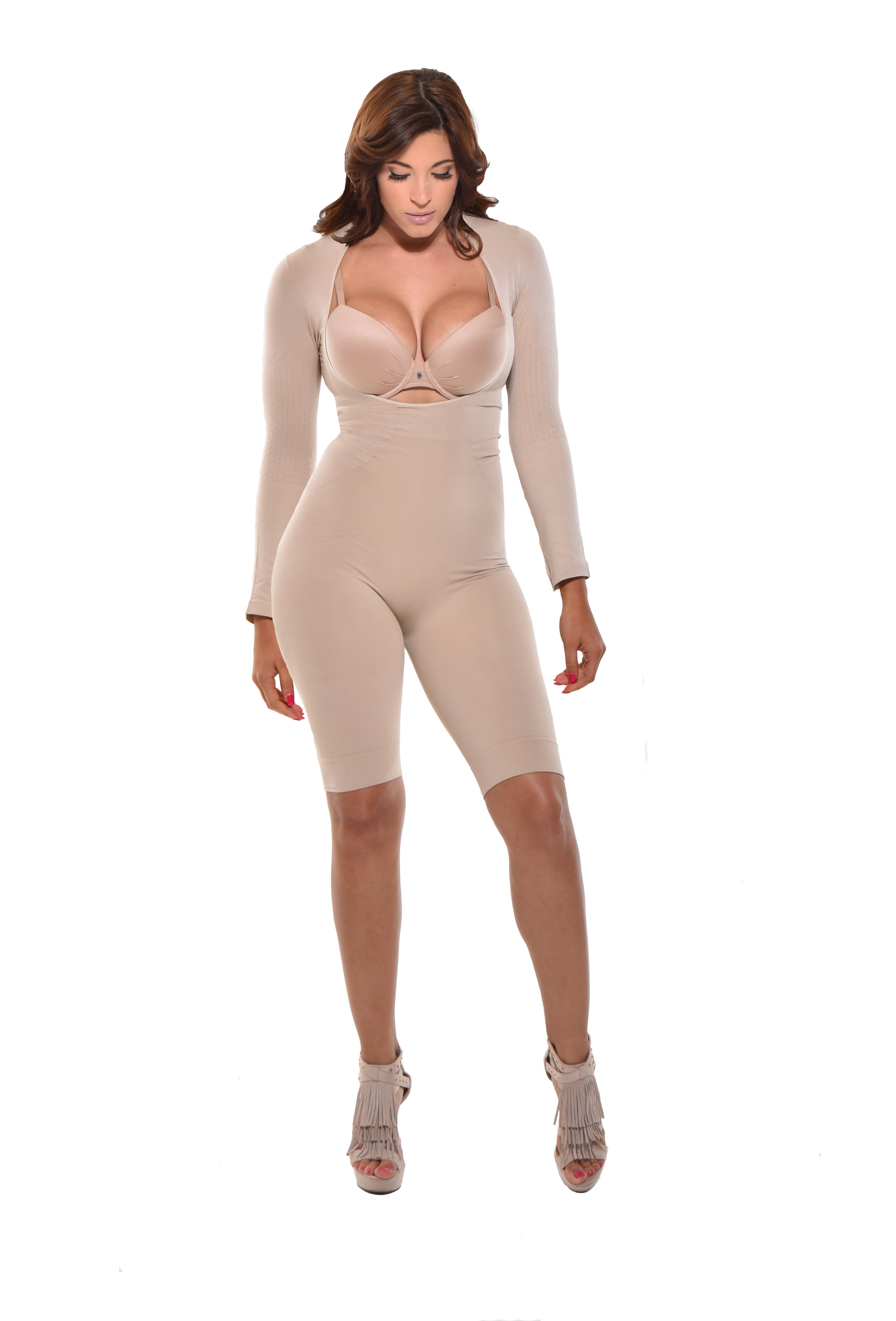 Mid-Thigh Arm control Bodysuit. Body Shaper,Arm Shapewear