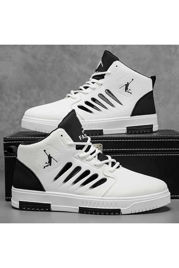 Mid-Top Men's Versatile Sports Casual Sneakers , Trendy Platform Outdoor Running Skate Shoes and Comfortable