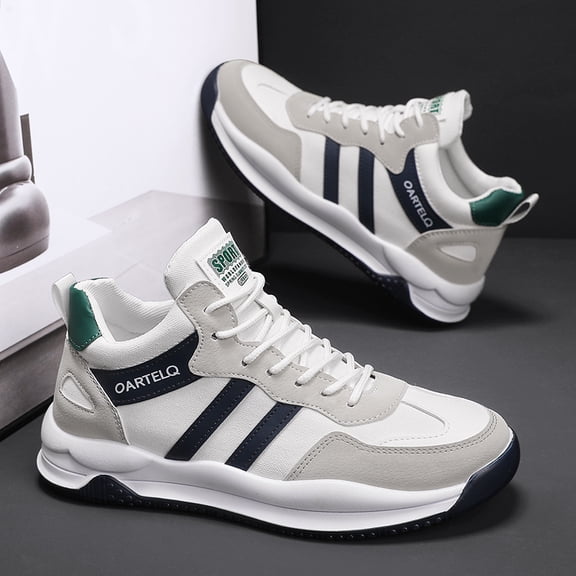 Mid-Top Running Sports Shoes | Fashion Casual Shoes with Fabric Upper, Rubber Sole, and Cloth Insole, Zipper, Fastener, and Lace Closure