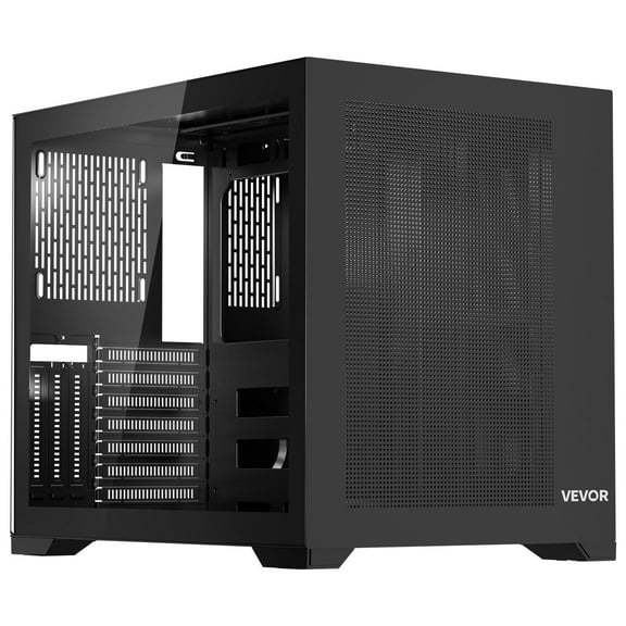 Mid-Tower ATX Gaming PC Case - Dual Chamber Design, No Pre-Installed Fan, Tempered Glass Window