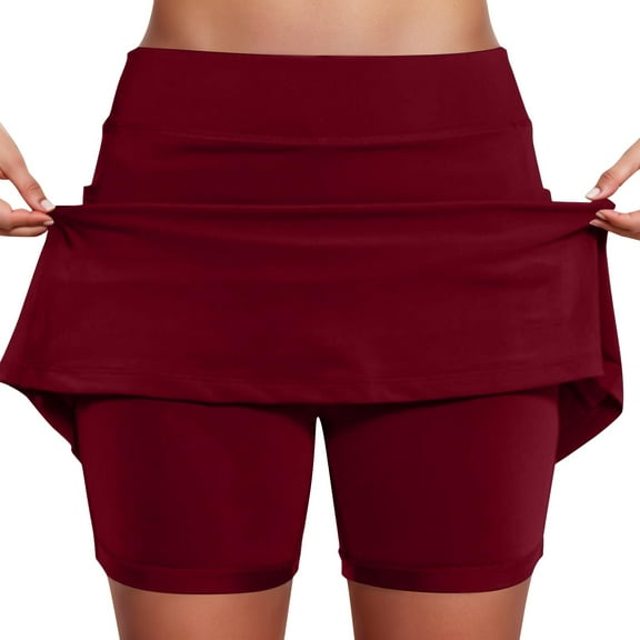 Mid Waist Skirt Pants for Women Casual Sports with Pockets, Two New Short Skirts, Soft Material, Suitable for Multiple Occasions